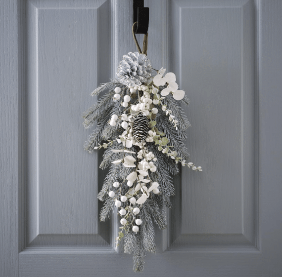 Foliage Christmas Door Swag with Berries