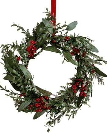 Foliage and Berries Christmas Door Wreath