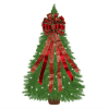 Green & Red Stripe Bow Christmas Tree Topper Decoration