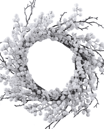 Twig Wreath with White Berries