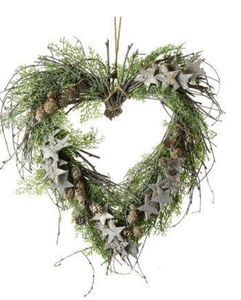 Heart Wreath With Silver Stars