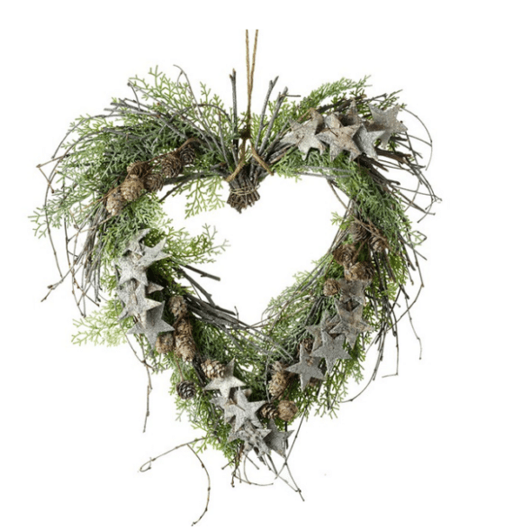 Heart Wreath With Silver Stars