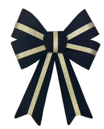 Black & Gold Velour Bow