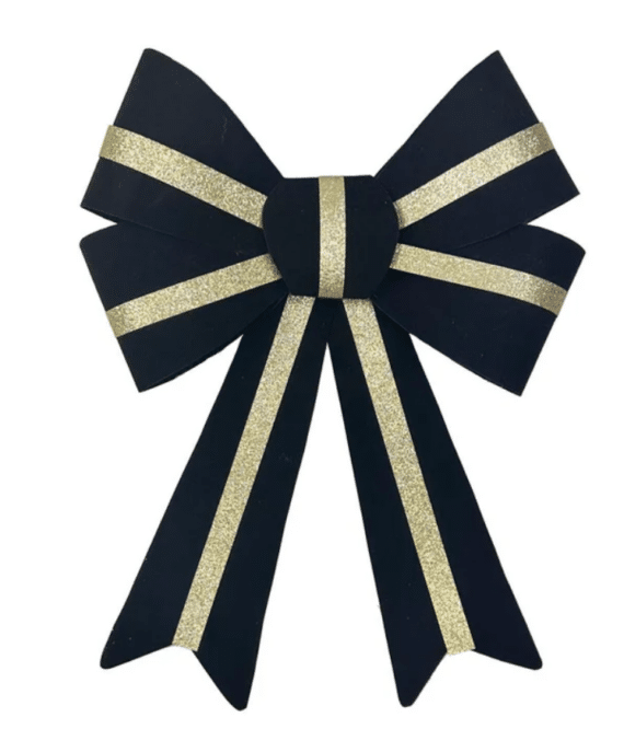 Black & Gold Velour Bow