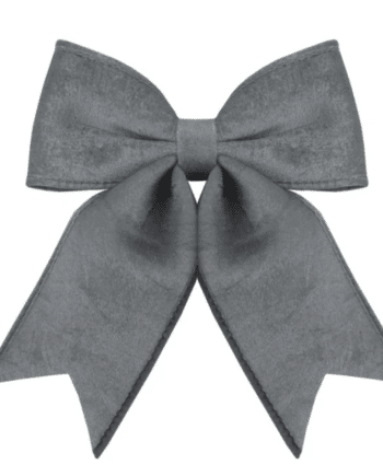 Grey Velvet Bow